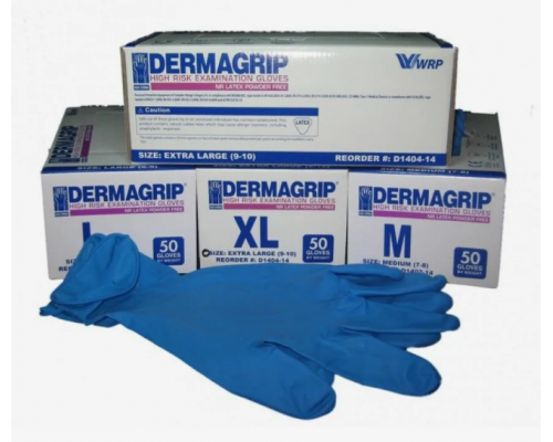 Перчатки латексные Dermagrip нестерильные неопудренные XL
