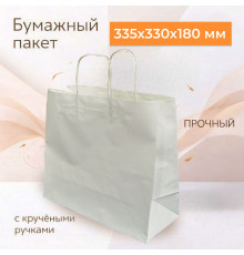 Пакет бумажный с круч. ручками 335*330*180 белый