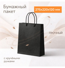 Пакет бумажный с круч. ручками 275*220*120 черный